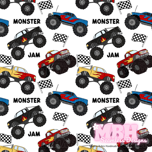 Monster Jam Seamless Pattern