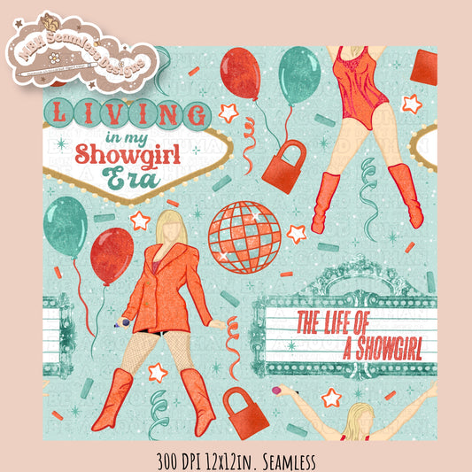 TS12 Showgirl Seamless Pattern // PNG // Assorted Colorway Options