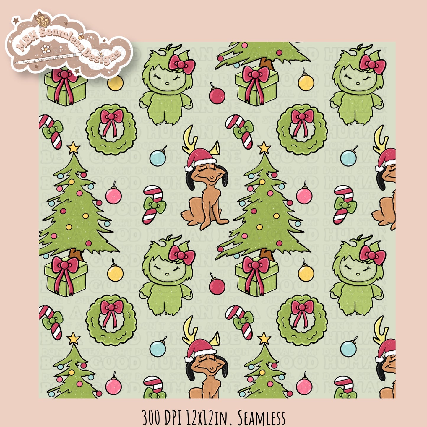 HK x Green Guy Seamless Pattern // Assorted Colorways