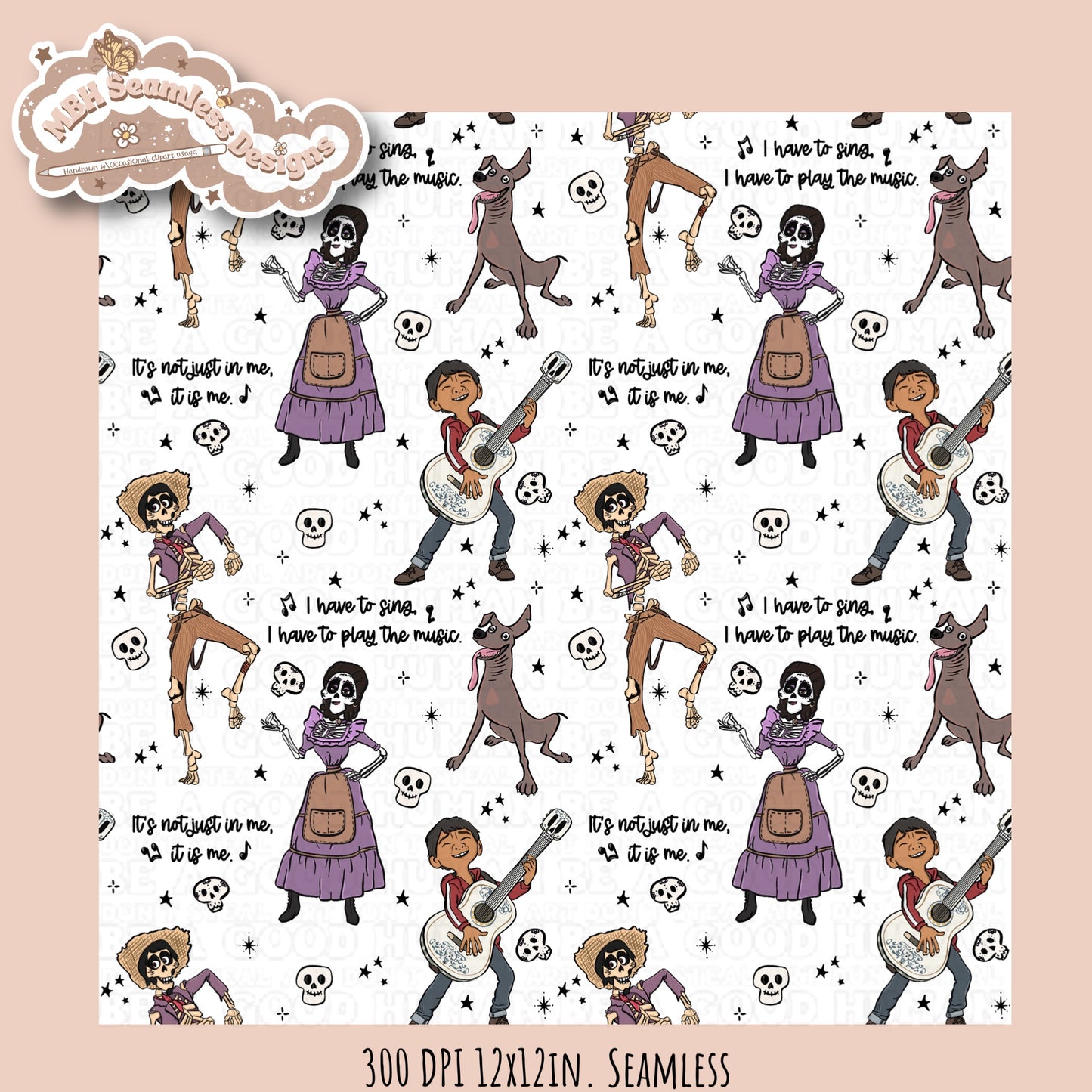 Coco Lyrics Seamless Pattern • Multiple Colorways