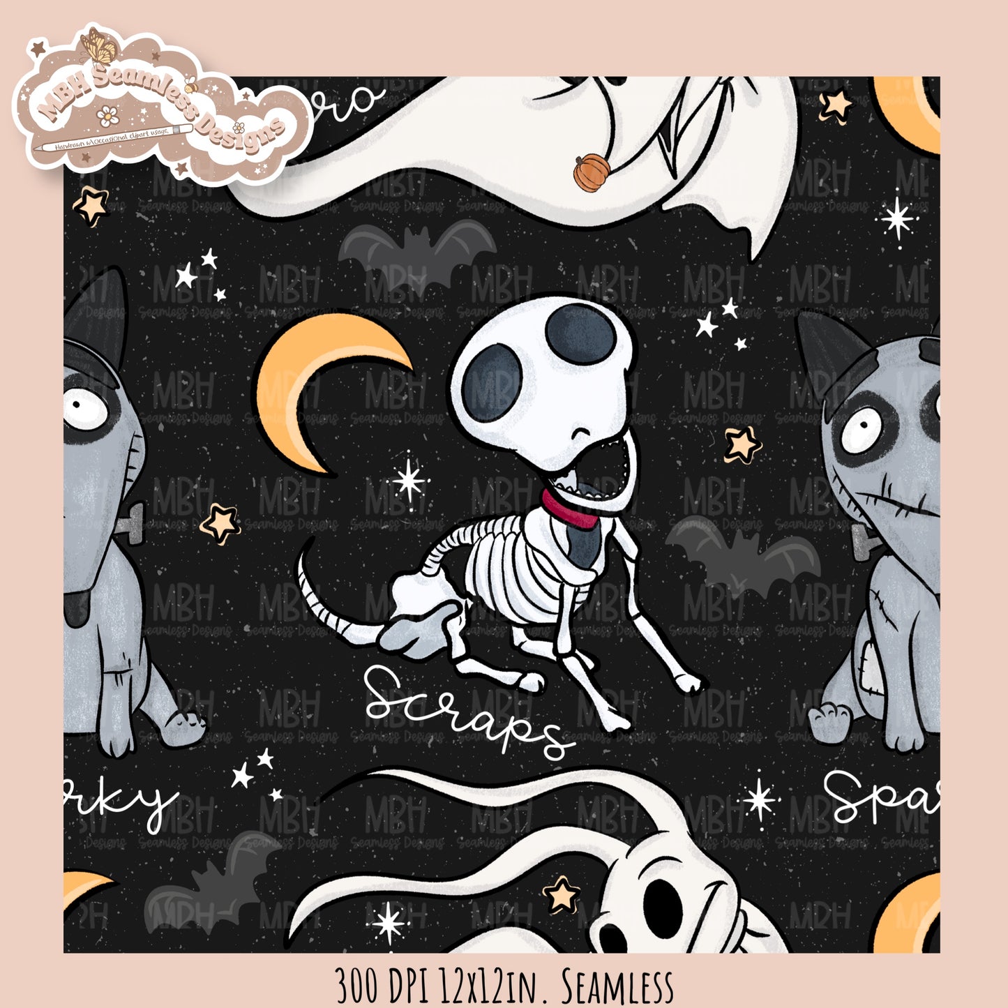 Burton Dogs Seamless Pattern // Multiple Colorway Options