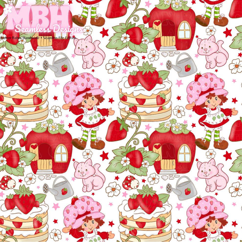 Strawberry Shortcake MULTIPLE COLORWAYS Seamless Pattern MBH Seamless strawberry-shortcake-multiple-colorways-seamless-pattern-mbh-seamless