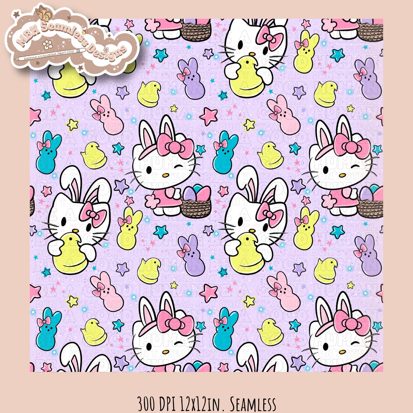 HK Easter Peeps Seamless Pattern MULTIPLE COLORWAYS