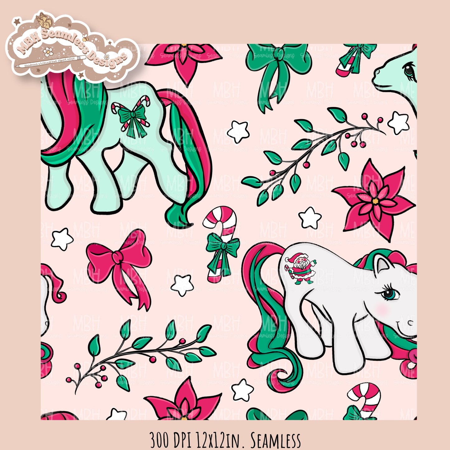 MLP Christmas Seamless Pattern // Assorted Colorways