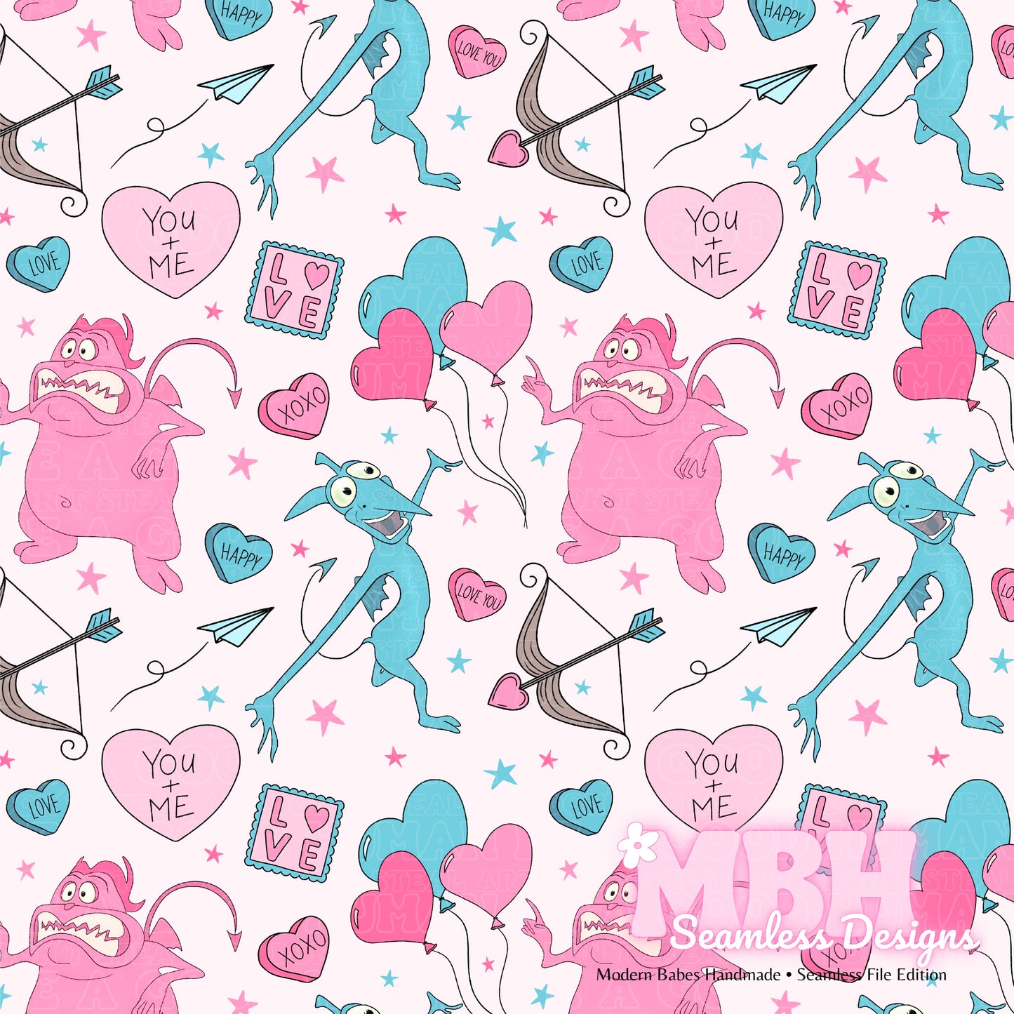 Pain & Panic Valentine Assorted Colorways  Seamless Pattern