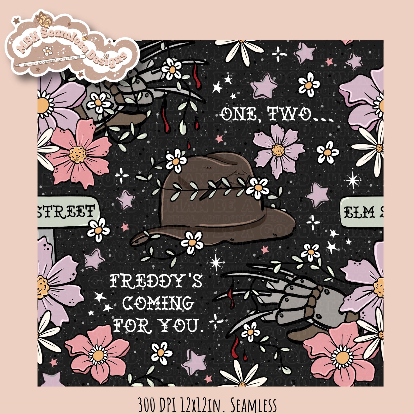 Freddy X Tattoo Floral Seamless Pattern Multiple Colorways