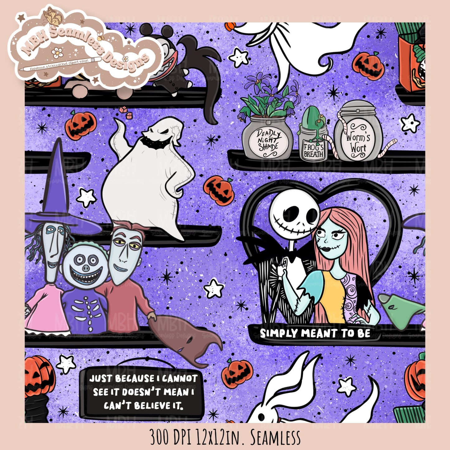 NBC Shelves Seamless Pattern // PNG // Assorted Colorway Options