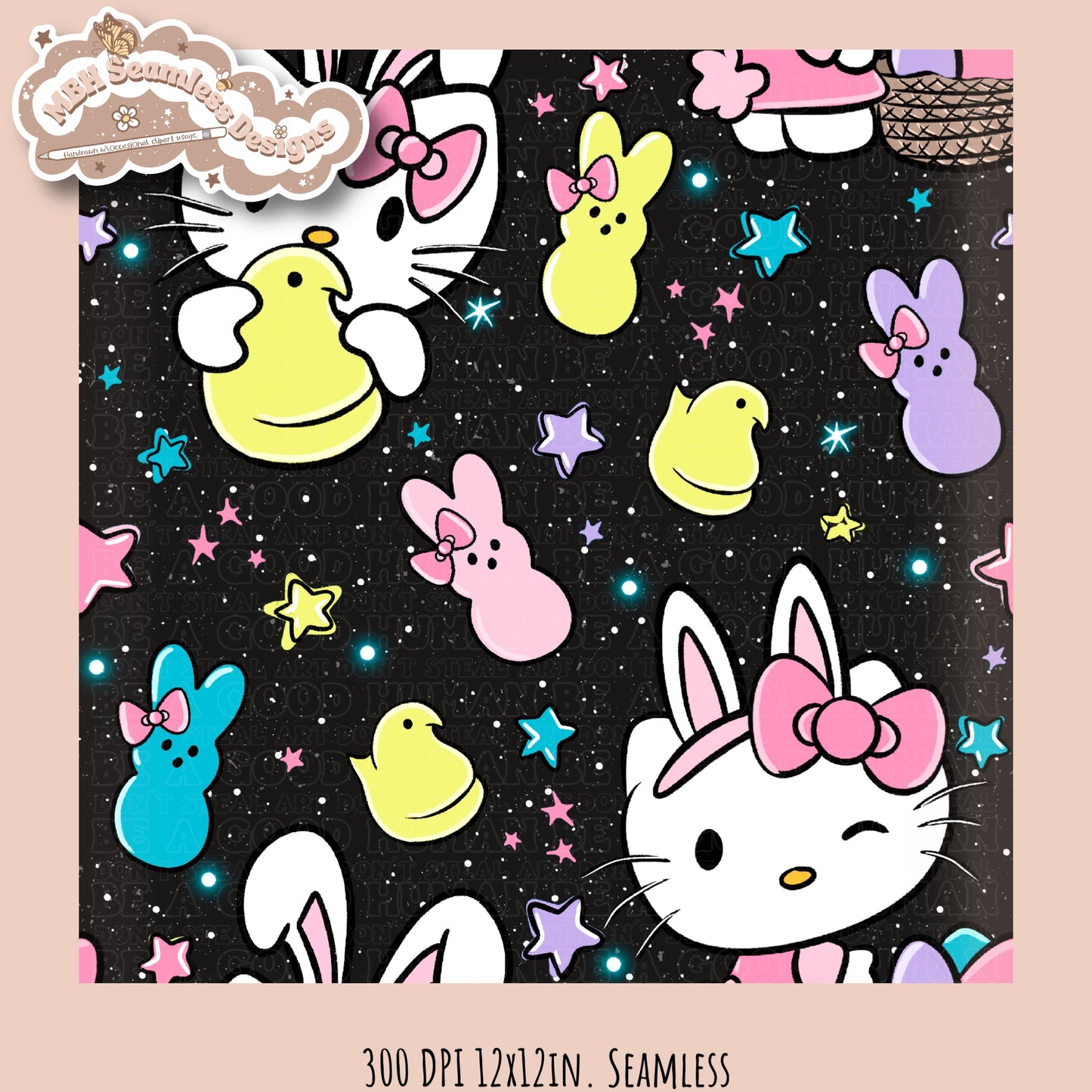 HK Easter Peeps Seamless Pattern MULTIPLE COLORWAYS