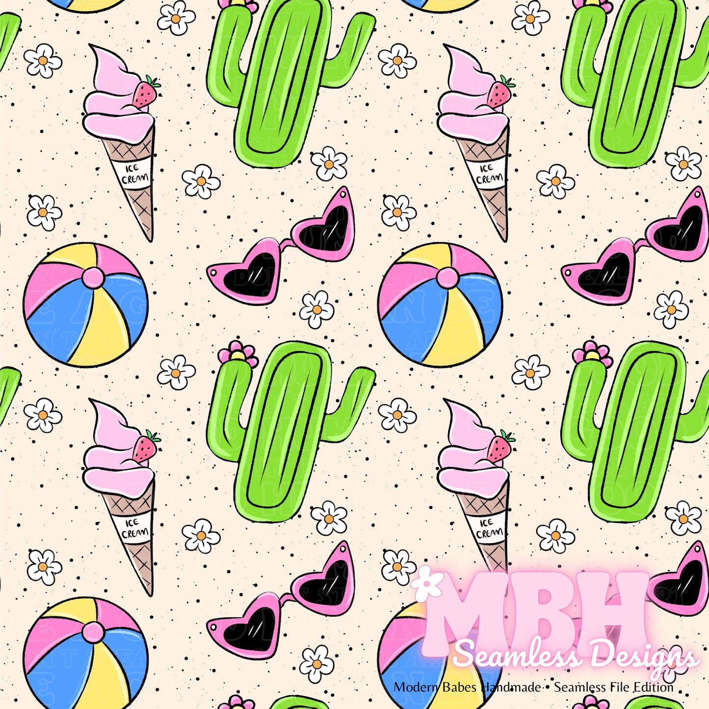 Summer Vibes Seamless Pattern MULTIPLE COLORWAYS