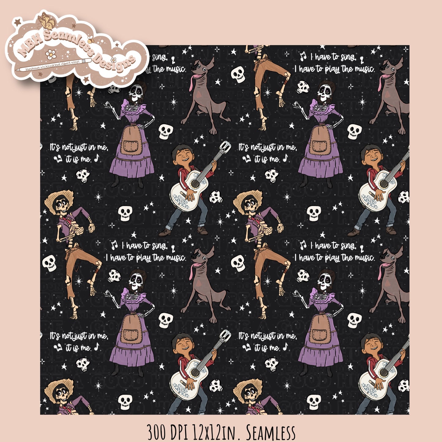 Coco Lyrics Seamless Pattern • Multiple Colorways