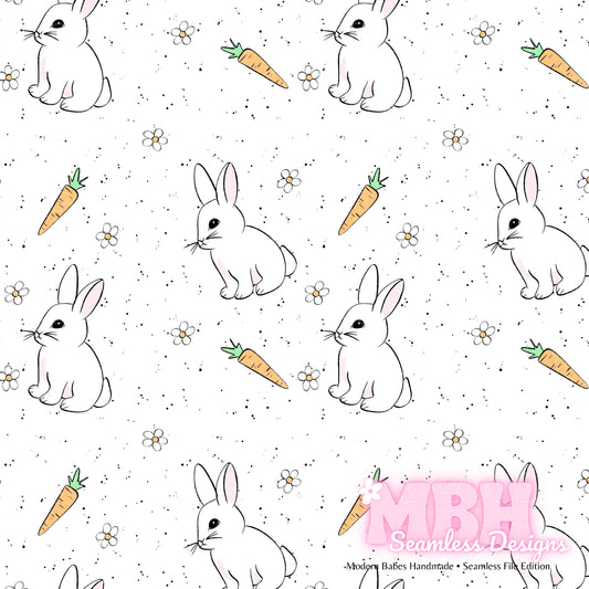 Sweet Bunny Floral Spex Assorted Colorways Seamless Pattern