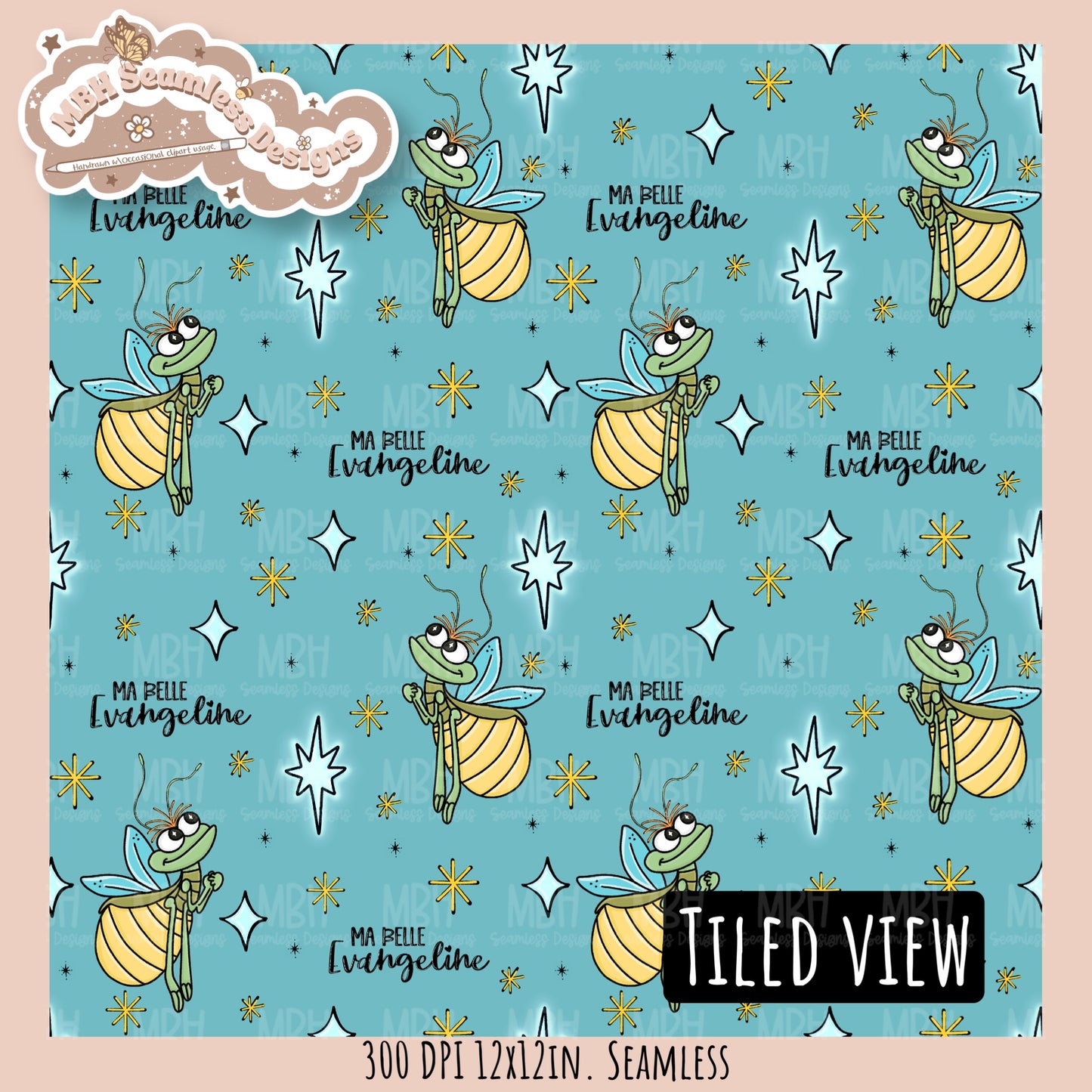 Ray & Evangeline Seamless Pattern // PNG • Multiple Colorway Options