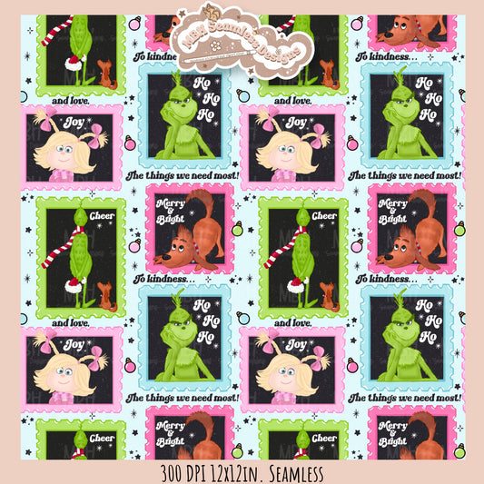 Grumpy Guy ‘18 Stamps Seamless Pattern // PNG // Assorted Colorway Options