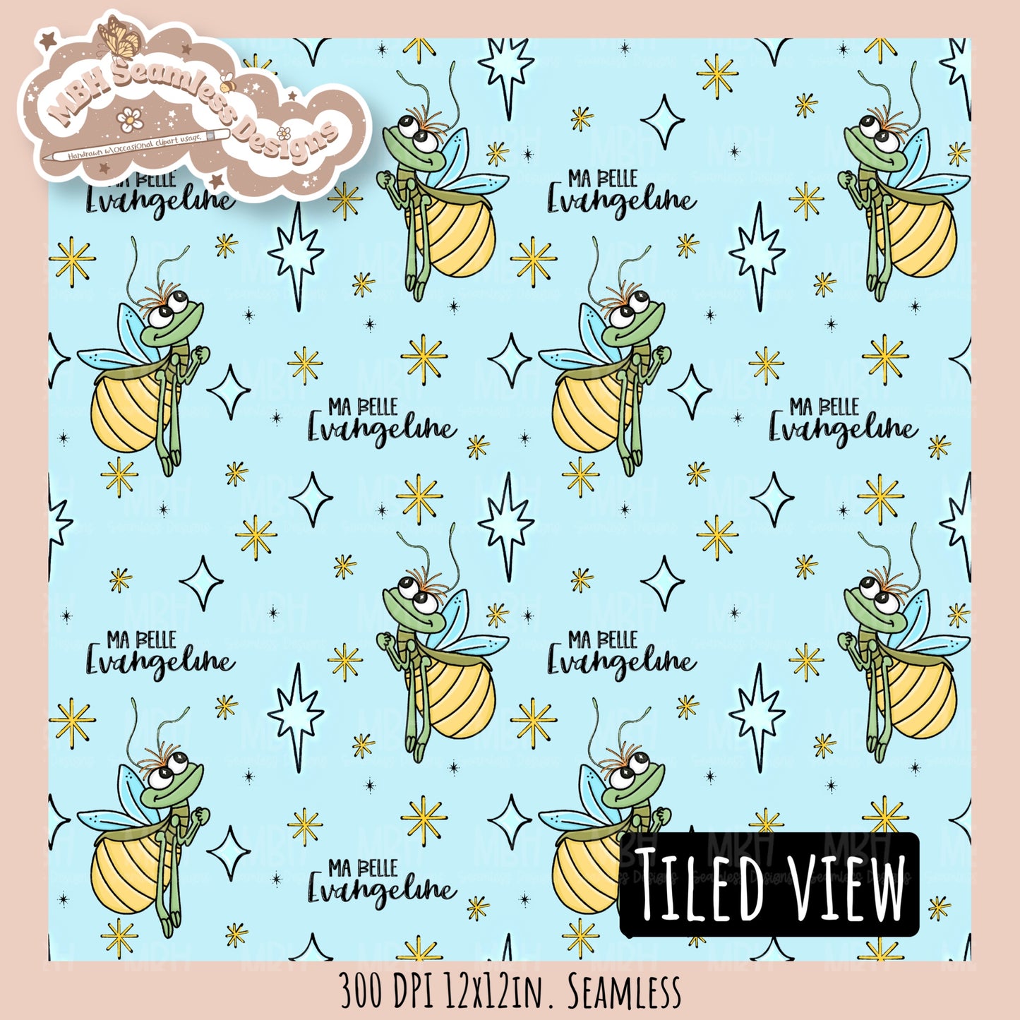 Ray & Evangeline Seamless Pattern // PNG • Multiple Colorway Options
