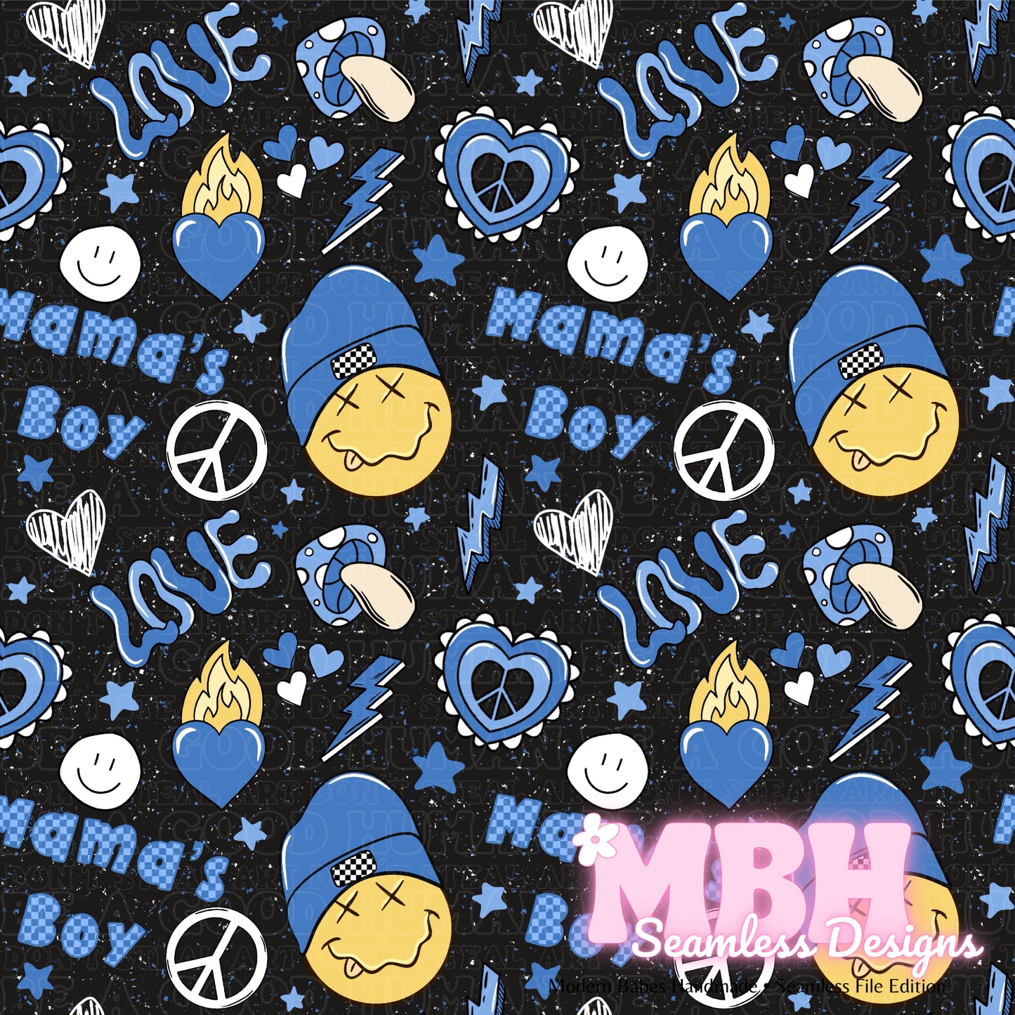 Groovy Mamas Boys Seamless Pattern MULTIPLE COLORWAYS