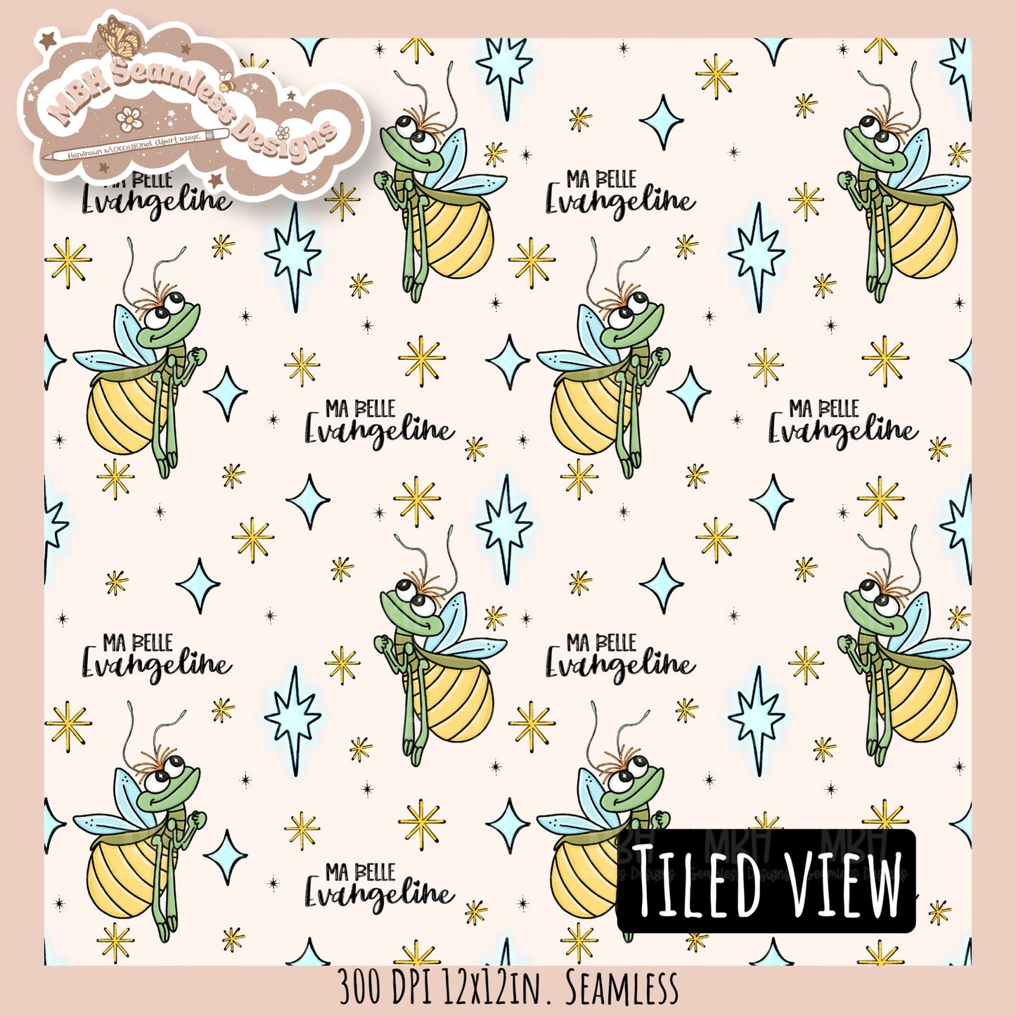 Ray & Evangeline Seamless Pattern // PNG • Multiple Colorway Options