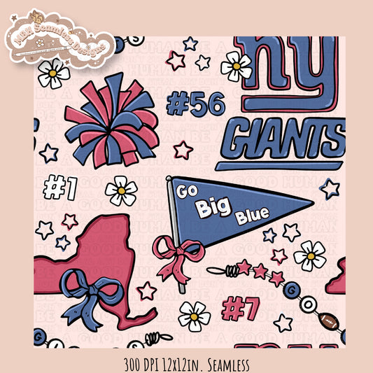 Giants x Daisies Football Seamless Pattern // Assorted Colorways