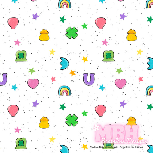 Starry Lucky Charms Assorted Colorways Seamless Pattern