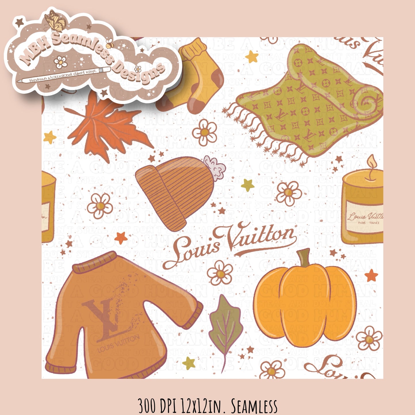 Boujee Cozy Autumn Seamless Pattern