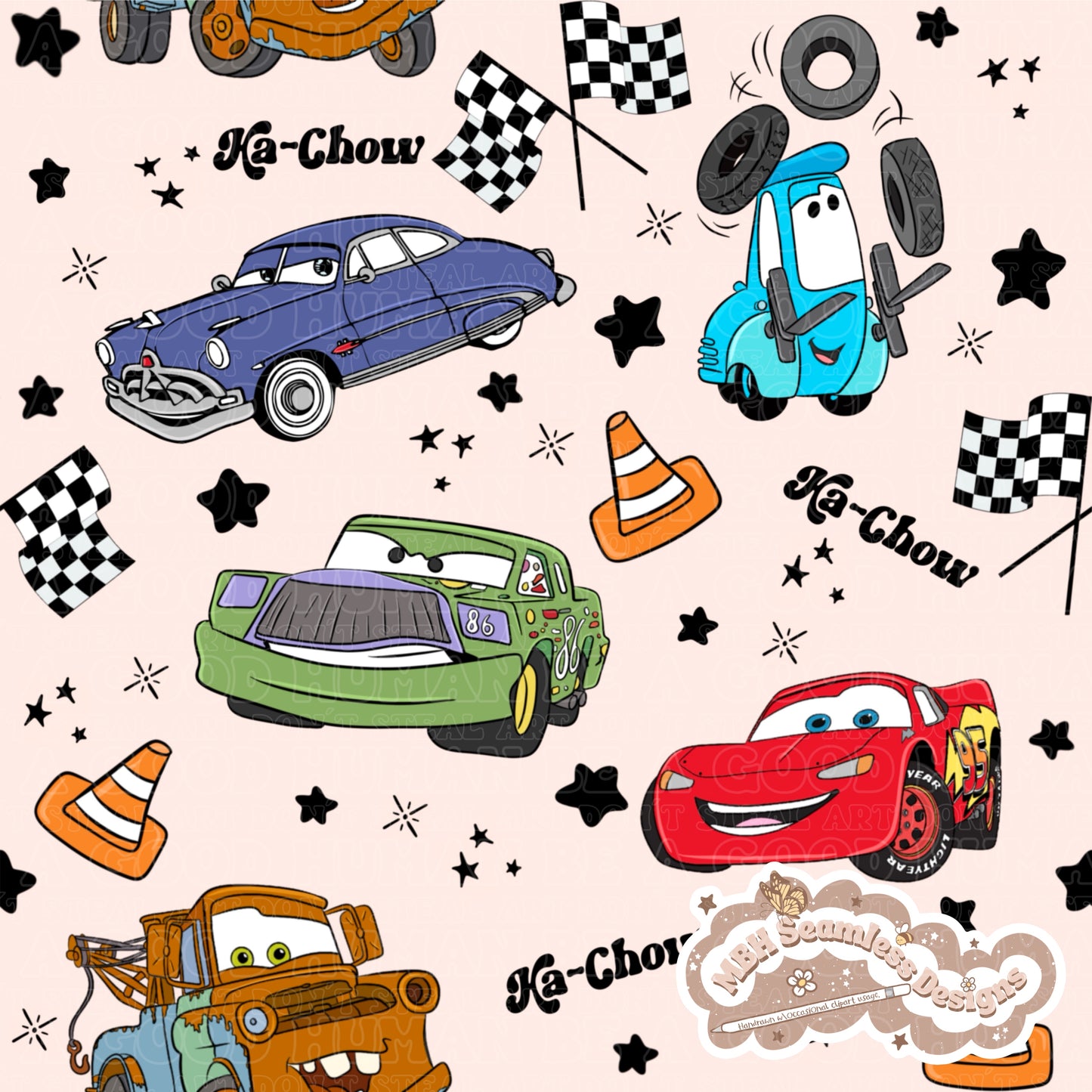 Cars Seamless Pattern & PNG MULTIPLE COLORWAYS