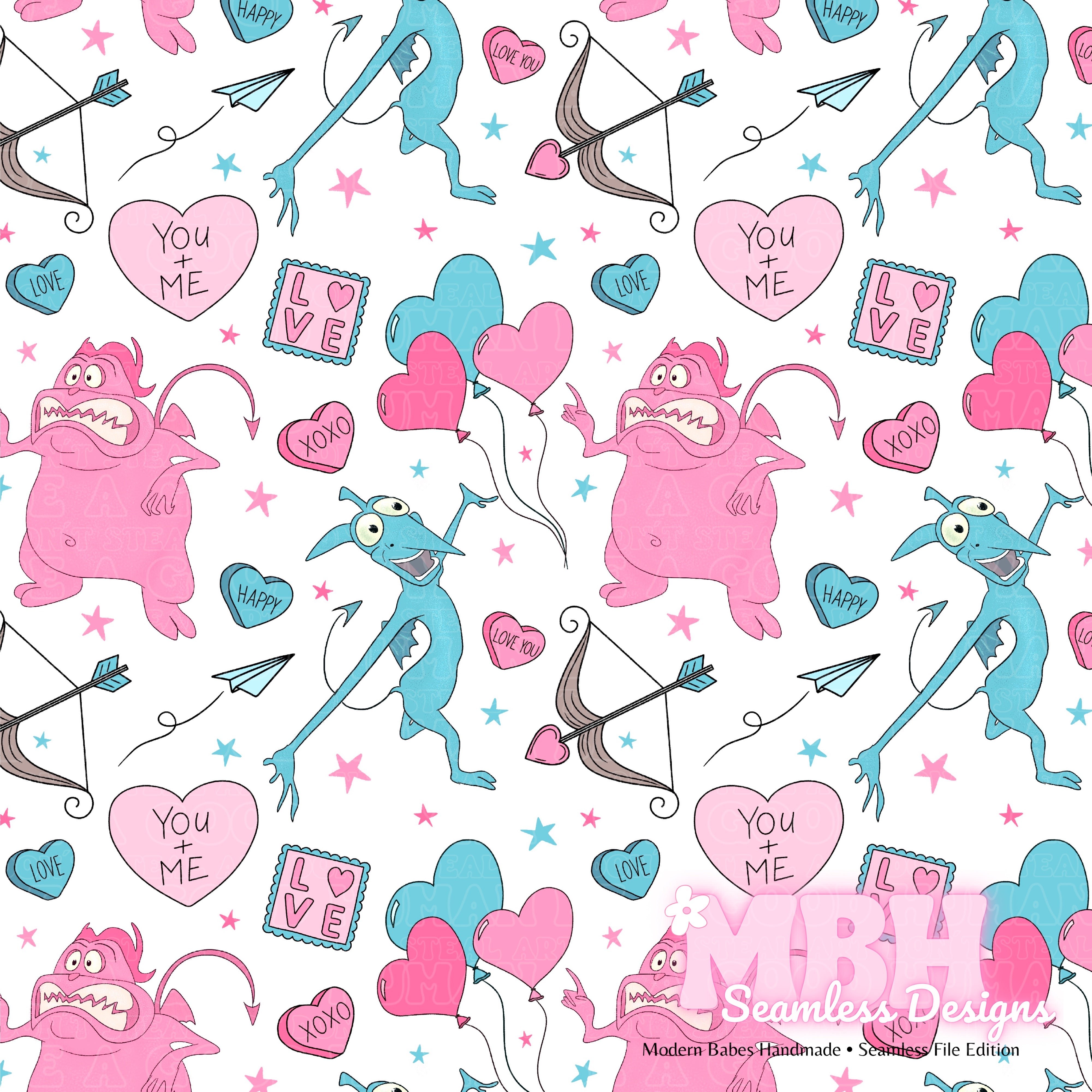 Pain & Panic Valentine Assorted Colorways Seamless Pattern – MBH ...