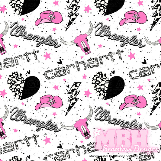 Carhartt Wrangler Cowgirl Seamless Pattern