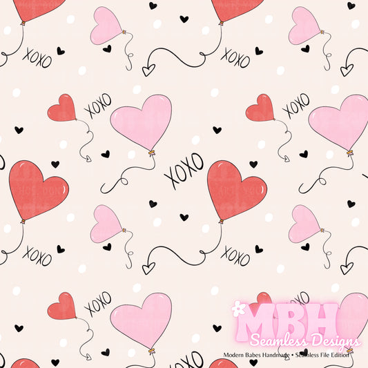 XOXO Balloons Seamless Pattern