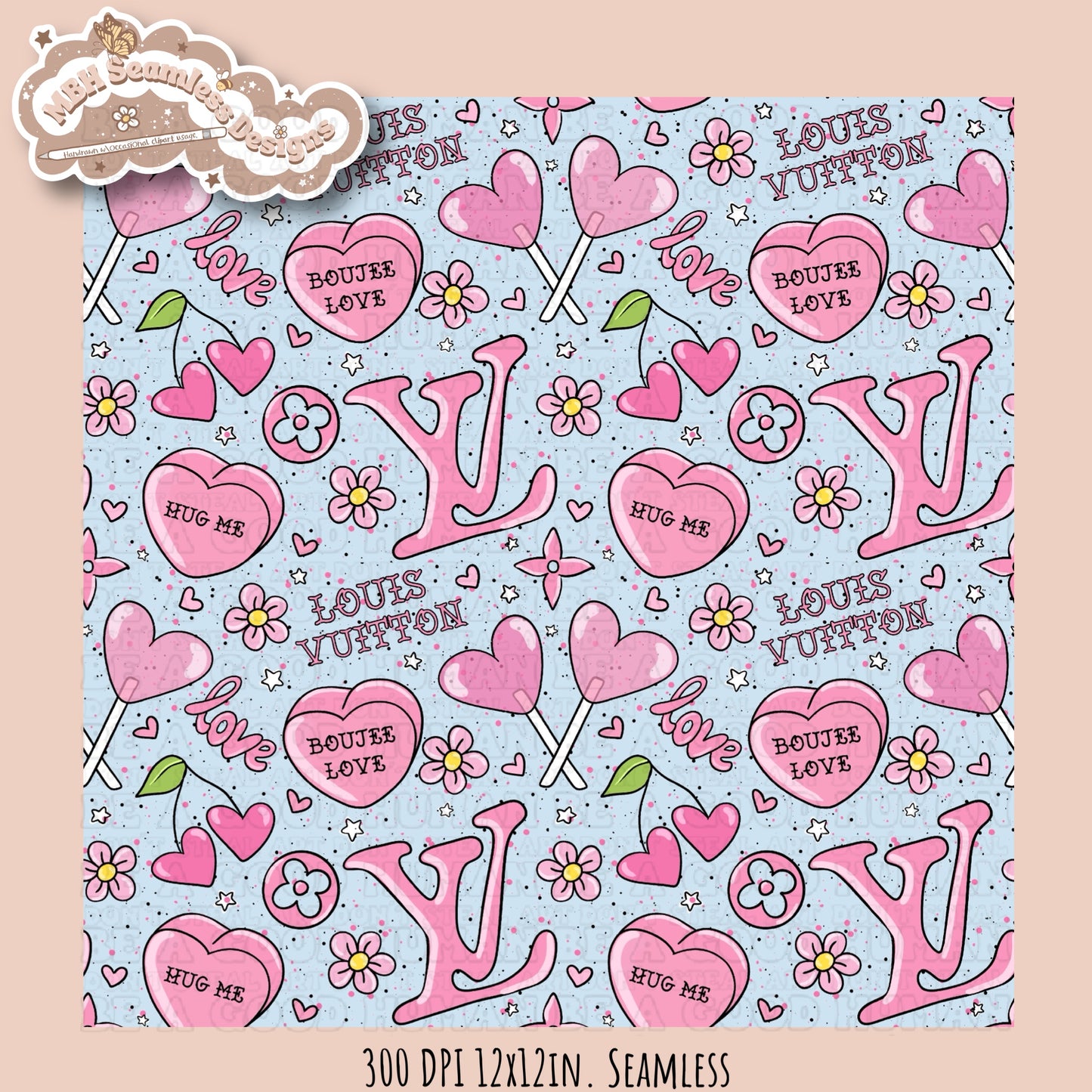 Boujee Love Seamless Pattern MULTIPLE COLORWAY OPTIONS