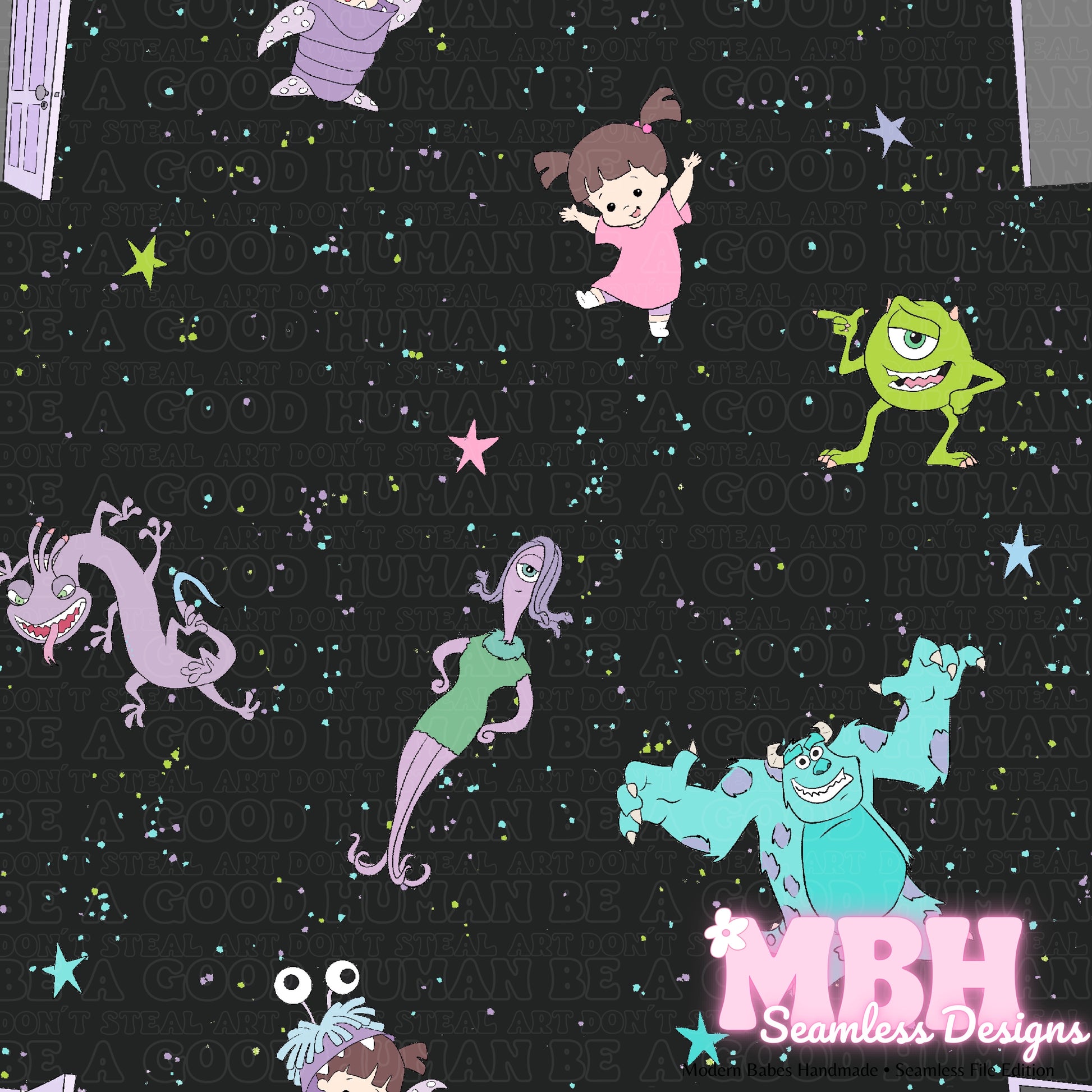monsters inc fabric Monsters Inc. Seamless Pattern – MBH Seamless Designs