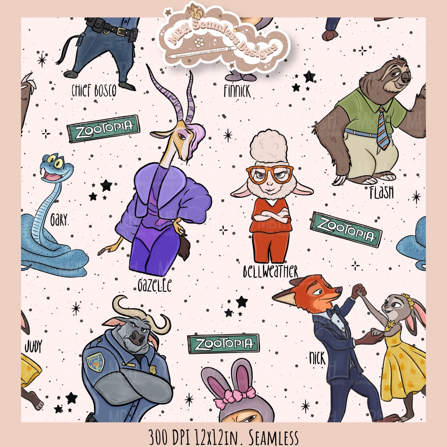 Nick Judy & Friends Seamless Pattern // Assorted Colorways