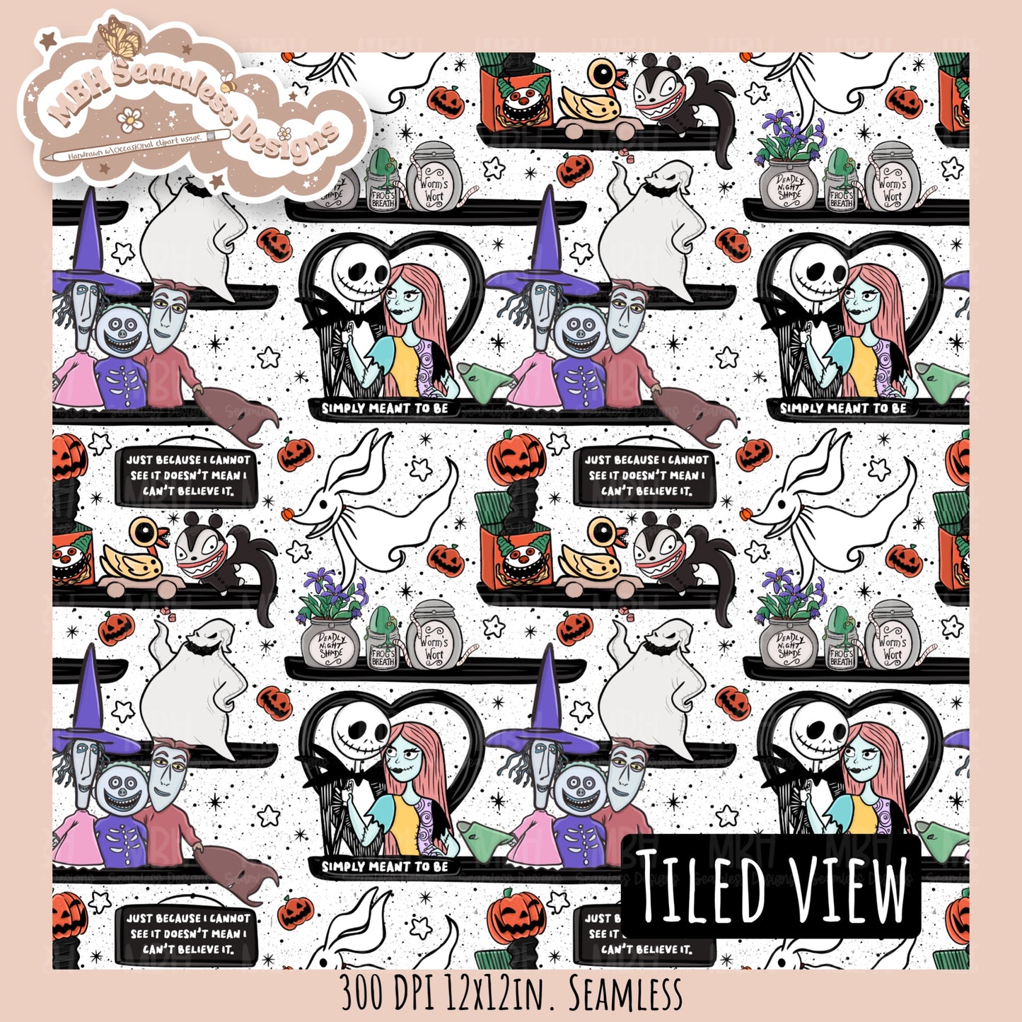 NBC Shelves Seamless Pattern // PNG // Assorted Colorway Options