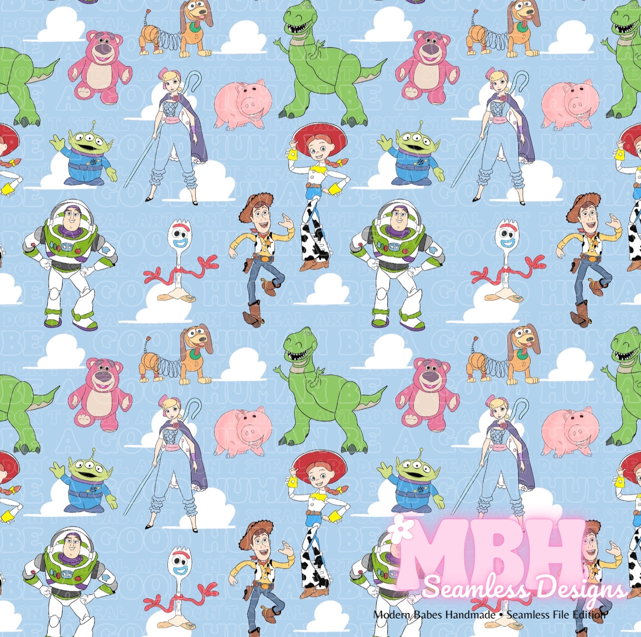 Toy Story Clouds Seamless Pattern MBH Seamless Designs