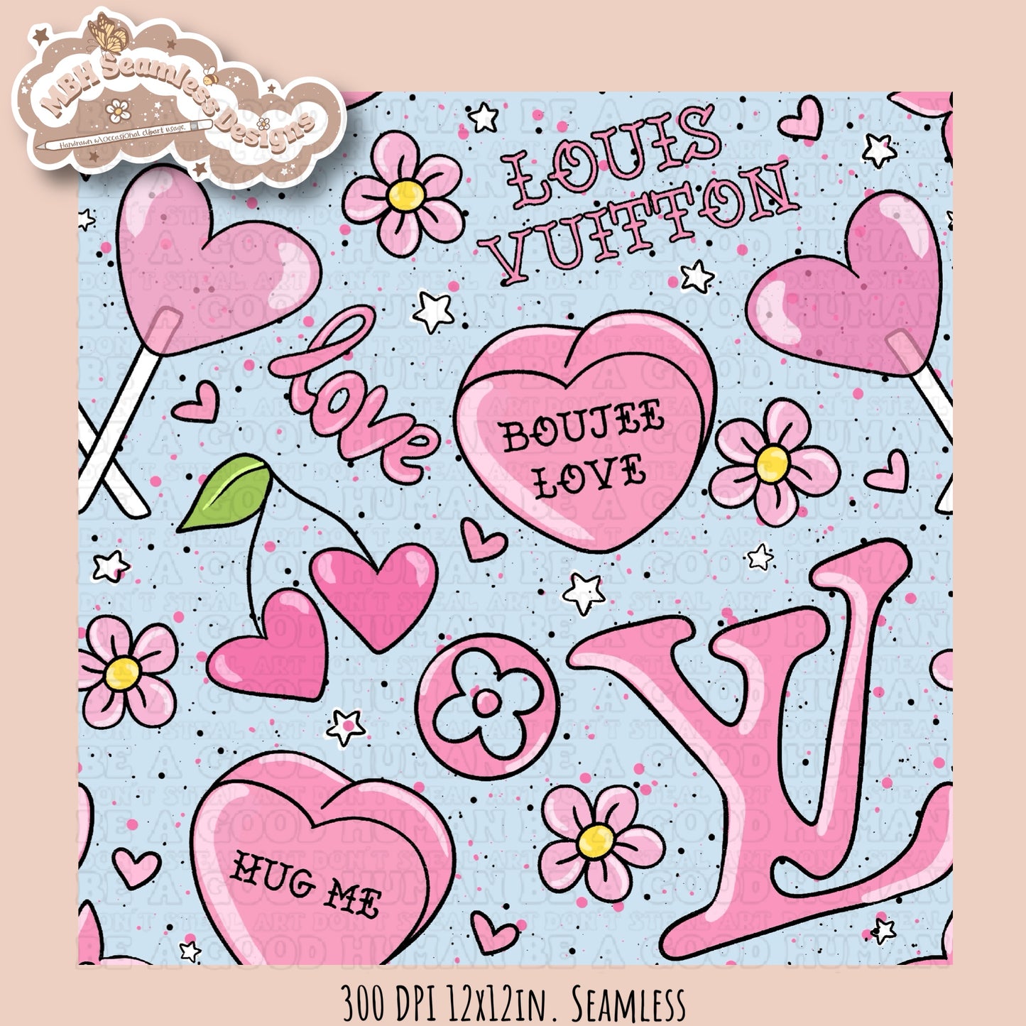 Boujee Love Seamless Pattern MULTIPLE COLORWAY OPTIONS