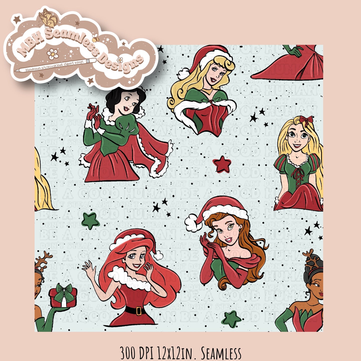 Starry Festive Princesses Seamless MULTIPLE COLORWAYS