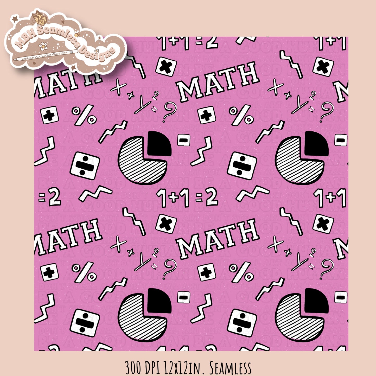 Math Seamless Pattern • Multiple Colorway Options