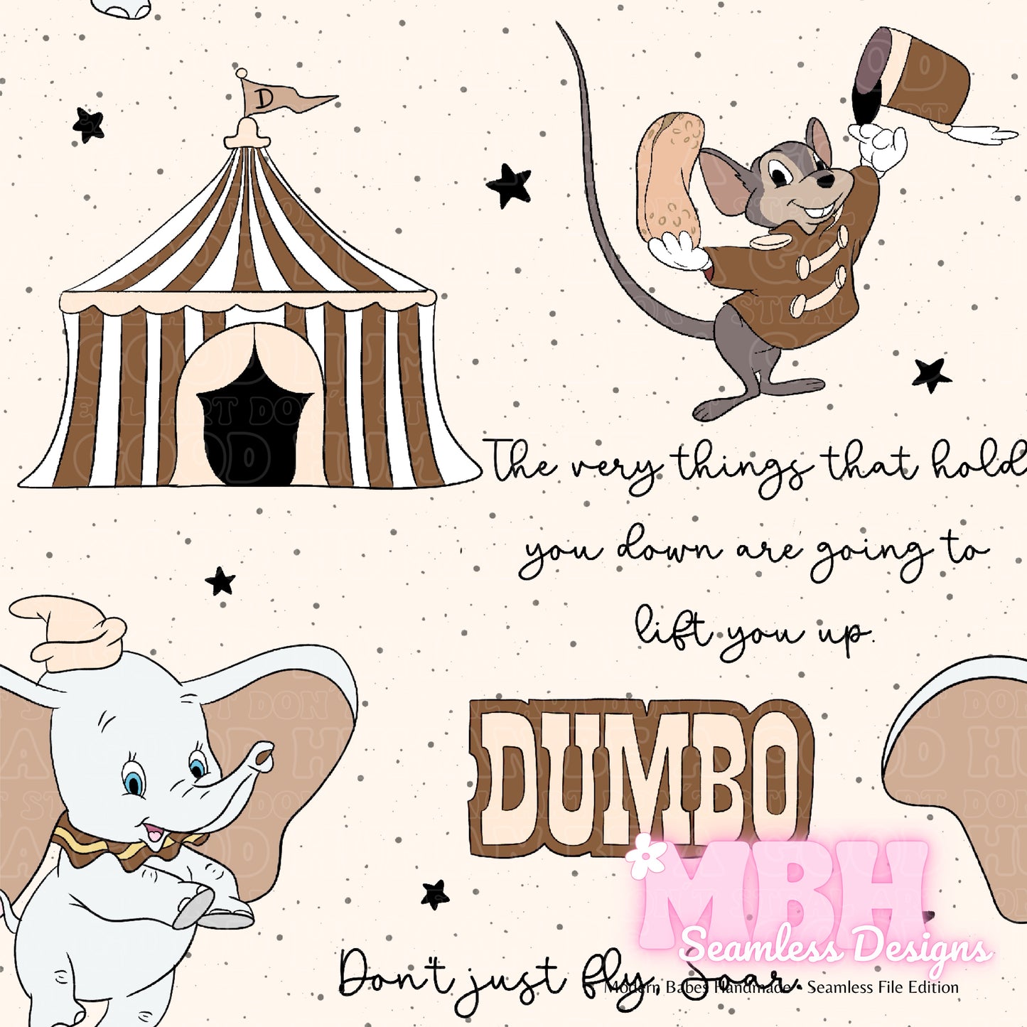 Dumbo ASSORTED COLORWAYS Seamless Pattern