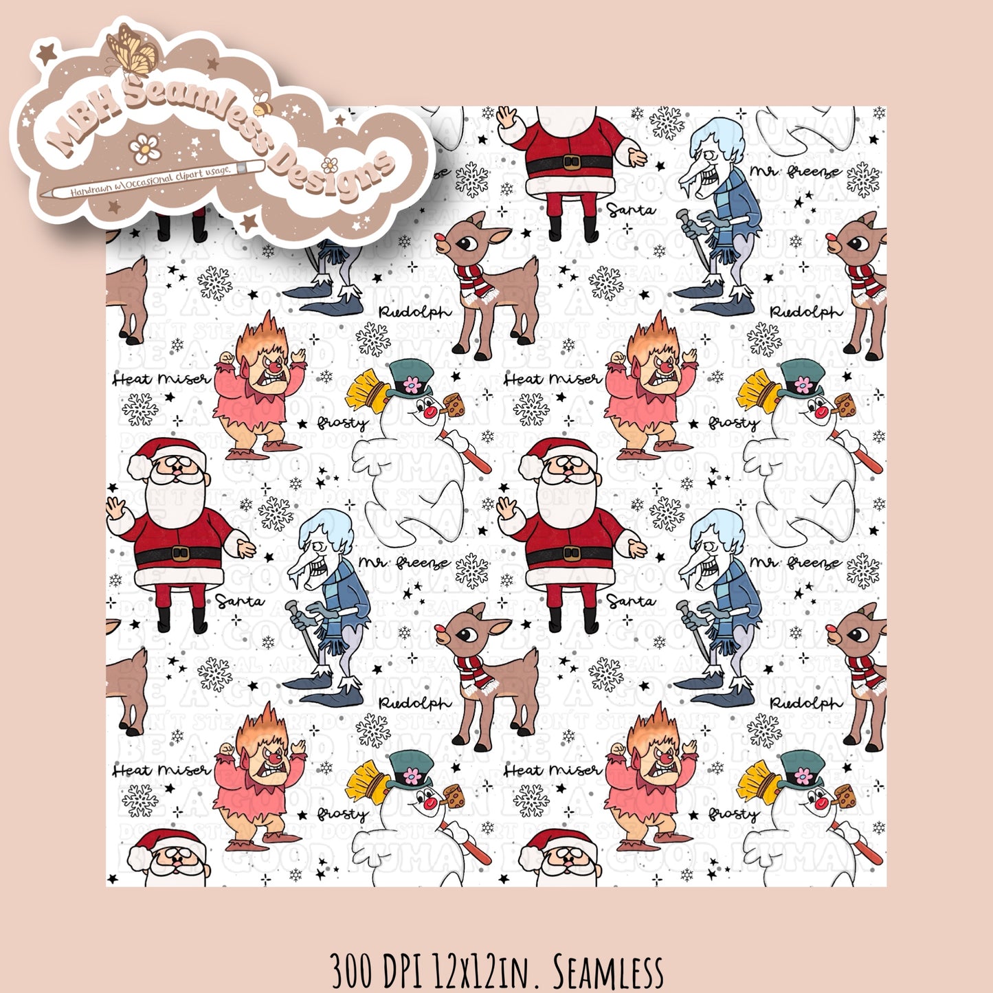 Classic Christmas Seamless Pattern & PNG MULTIPLE COLORWAYS