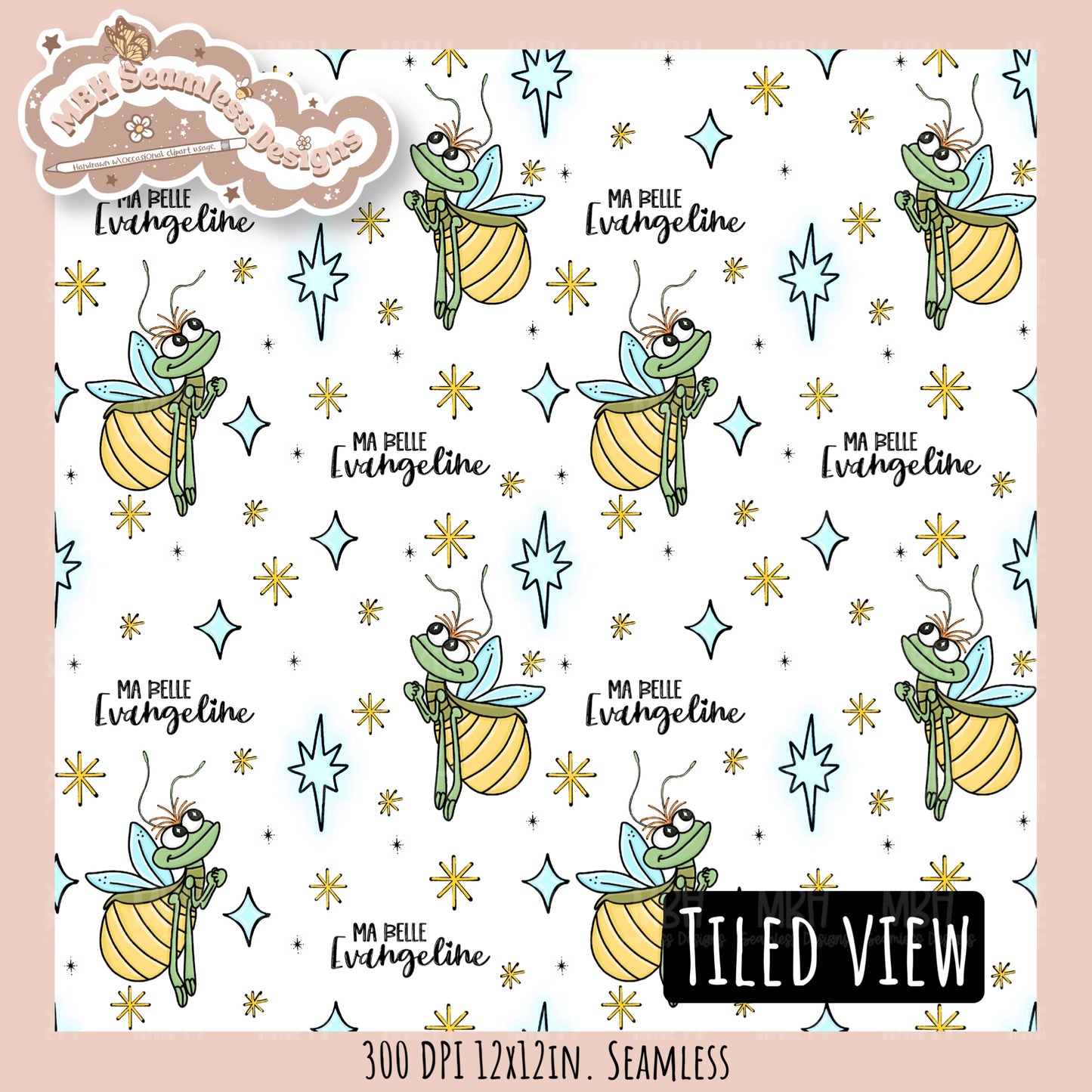 Ray & Evangeline Seamless Pattern // PNG • Multiple Colorway Options