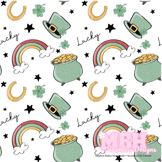 Starry Distressed St. Patty’s Day Assorted Colorways Seamless Pattern