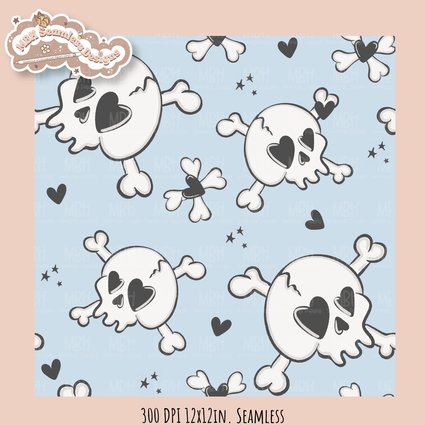 Hextober 25 • Bones Seamless Pattern // Multiple Colorway Option