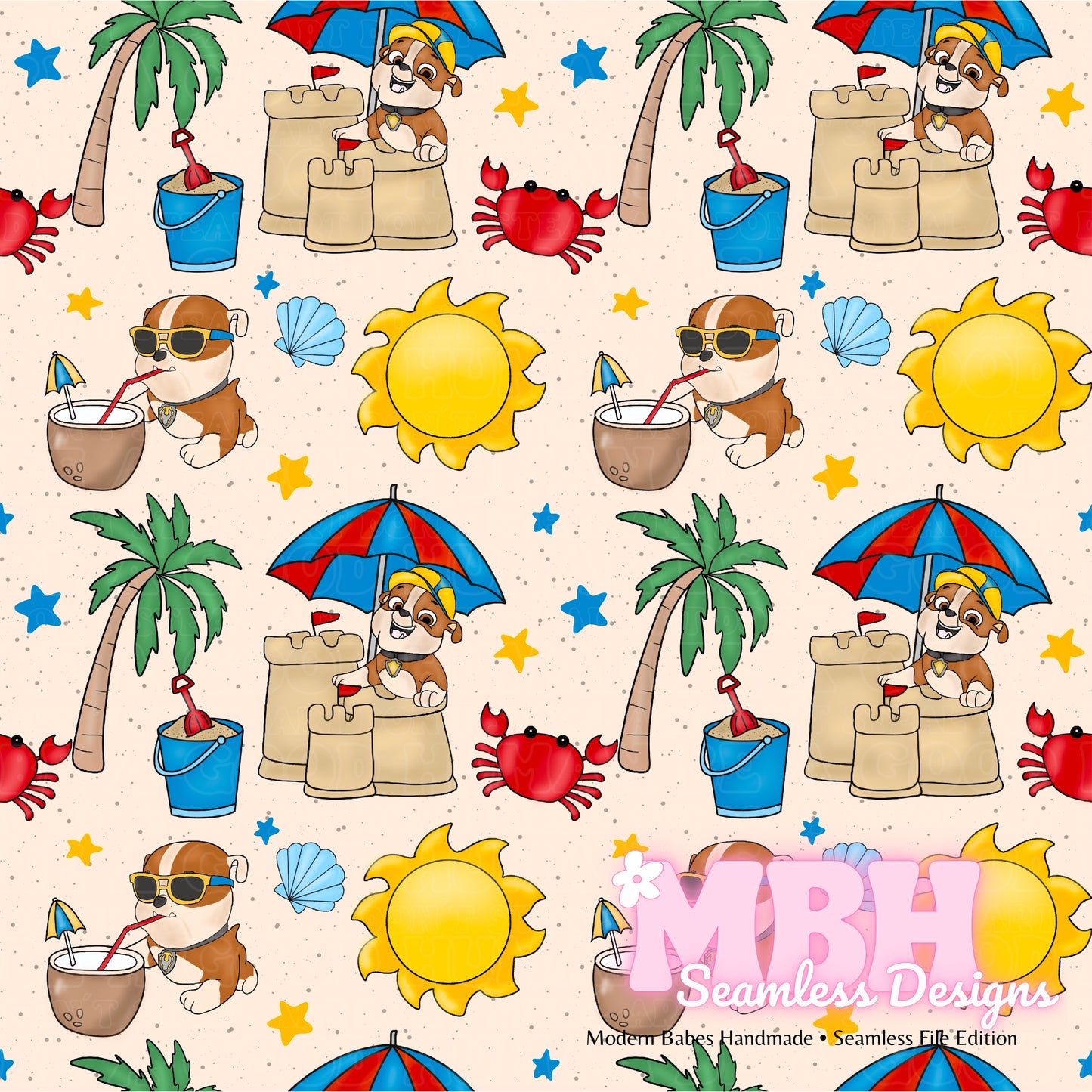 Rubble Summer Seamless Pattern