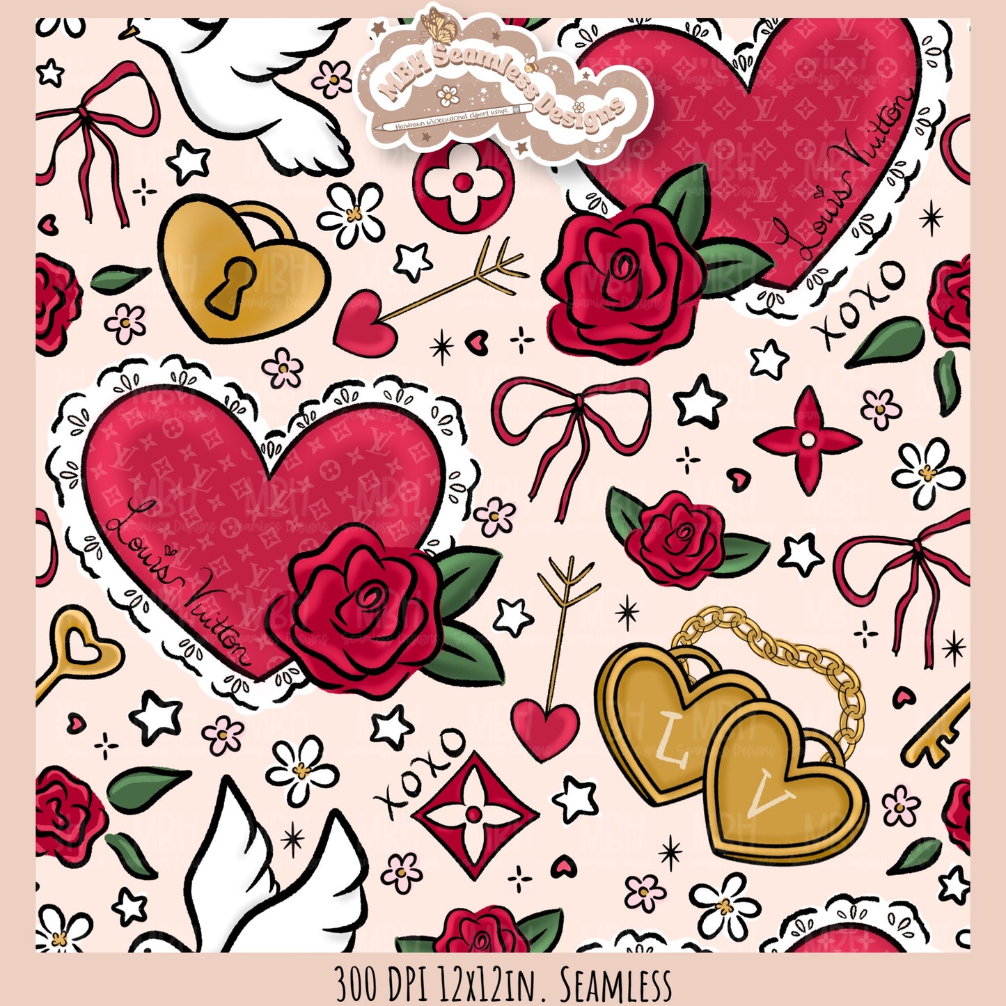 Boujee Romance Seamless Pattern //MULTIPLE COLORWAY OPTIONS