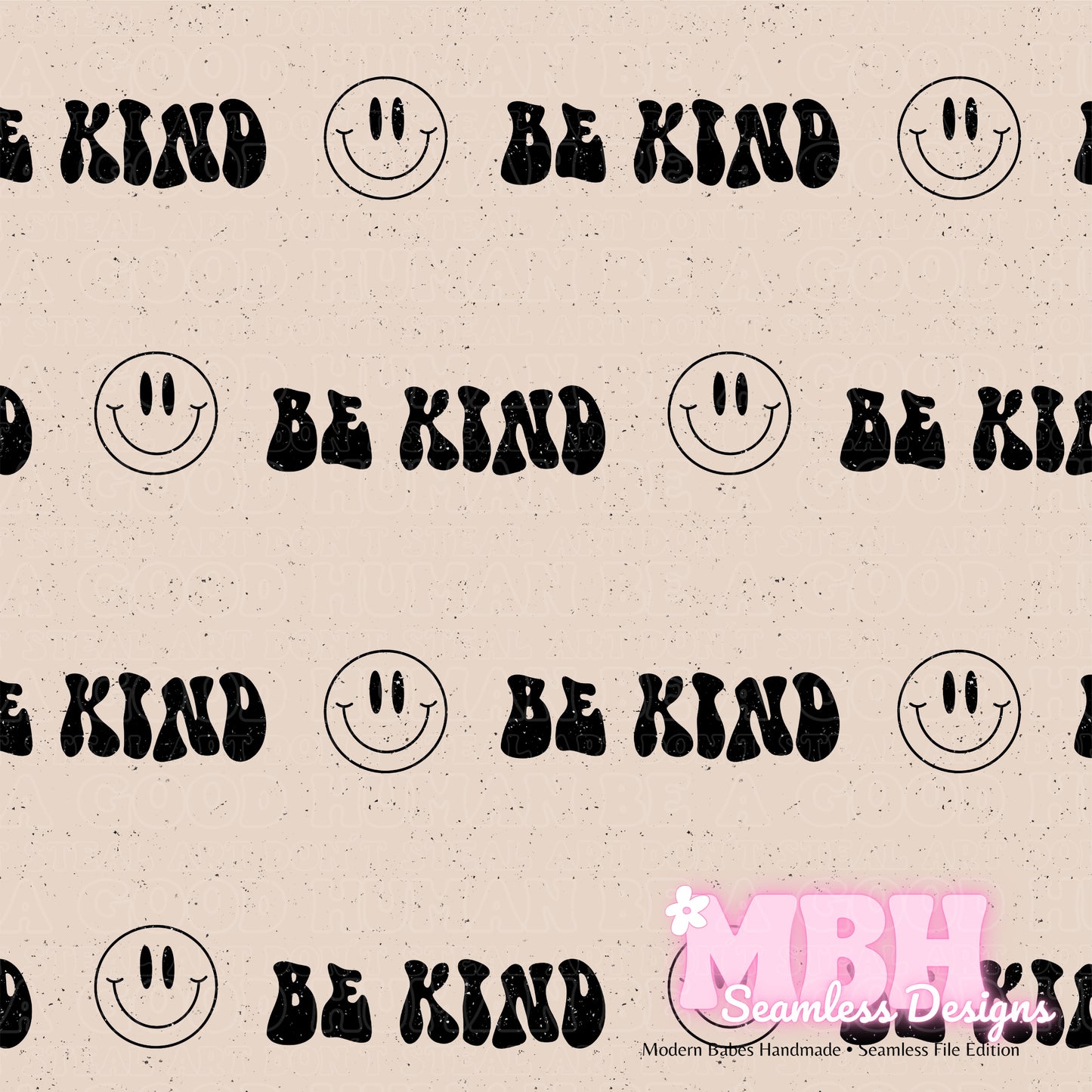 Neutral Be Kind Seamless Pattern