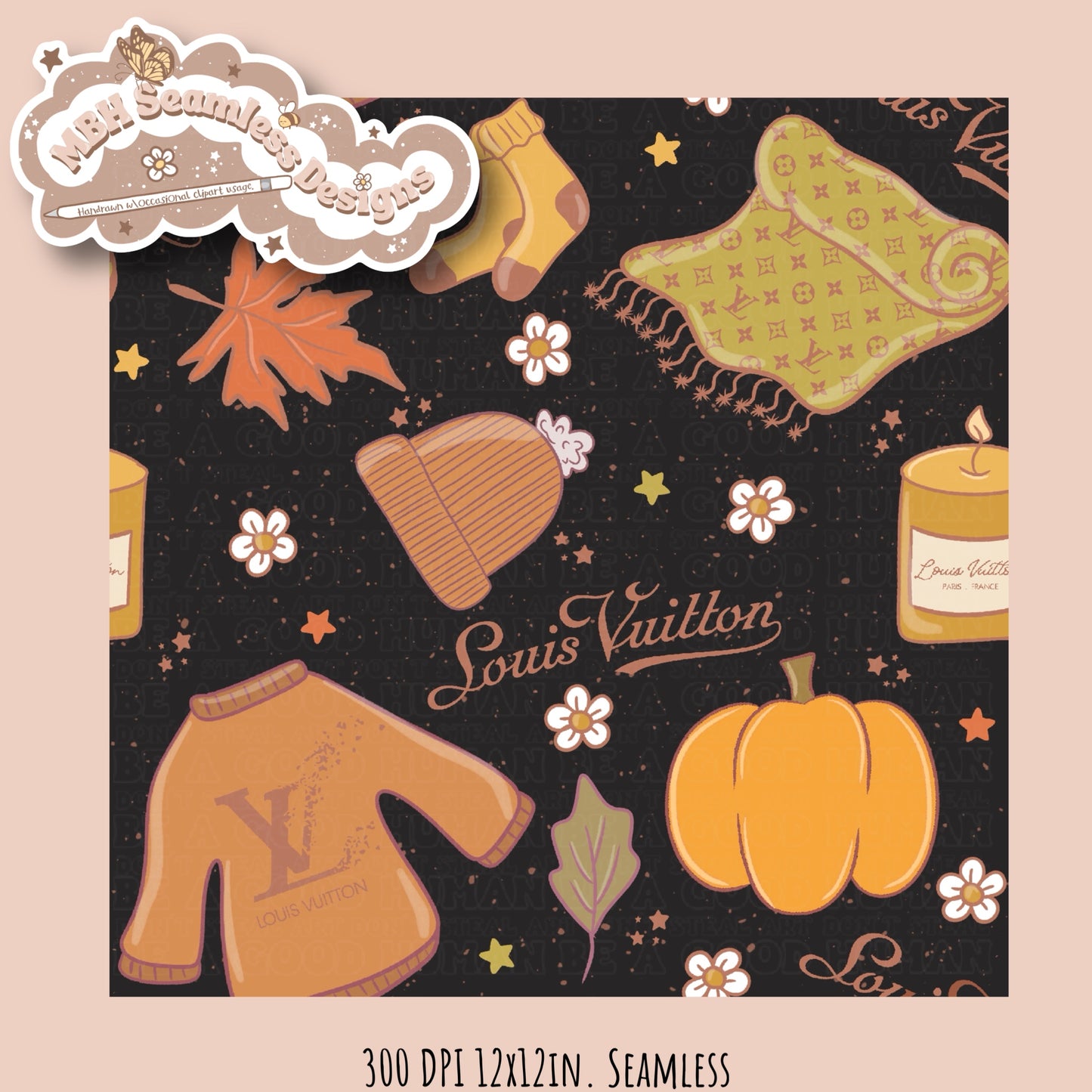 Boujee Cozy Autumn Seamless Pattern