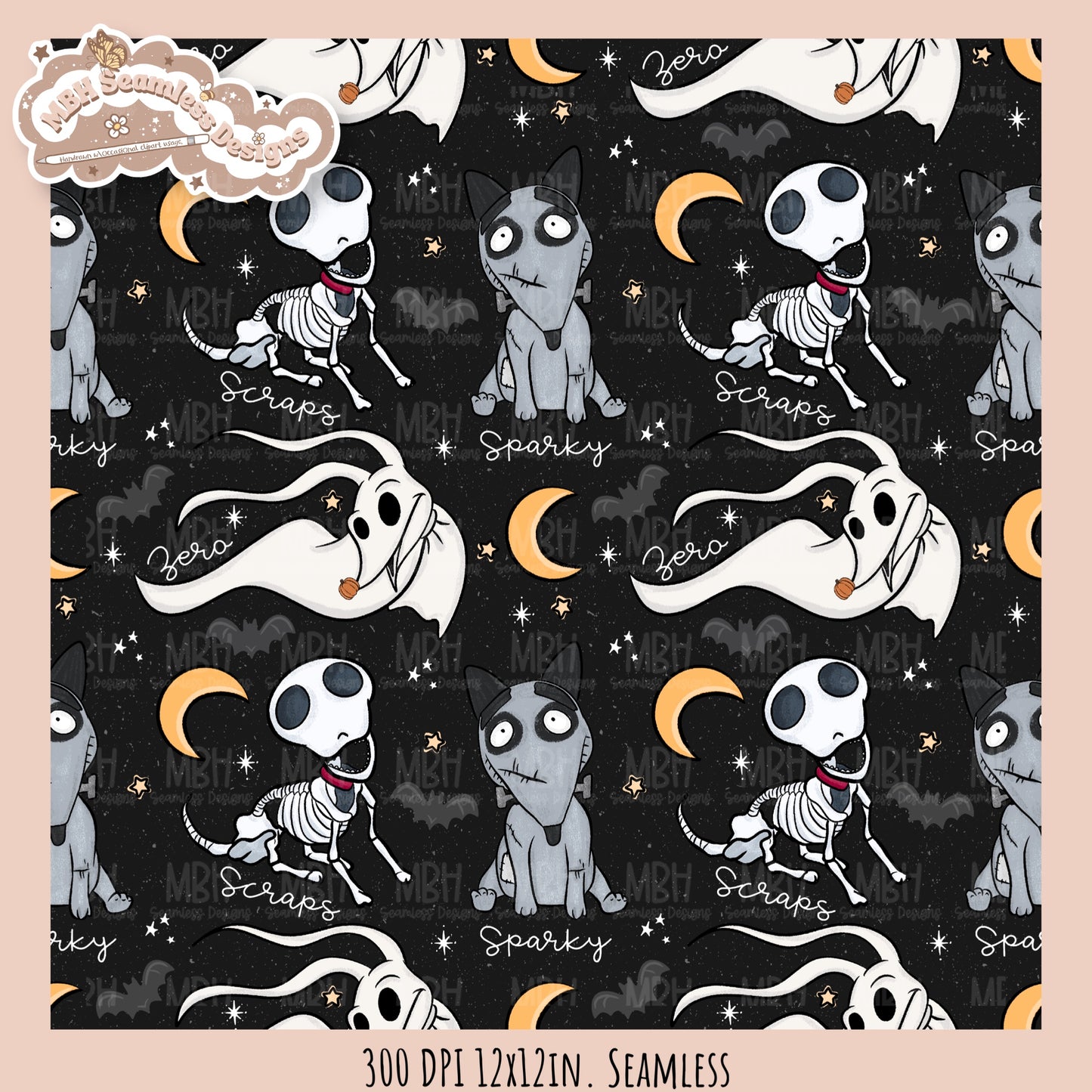 Burton Dogs Seamless Pattern // Multiple Colorway Options