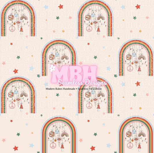 Starry Rainbow Ornaments Seamless Pattern