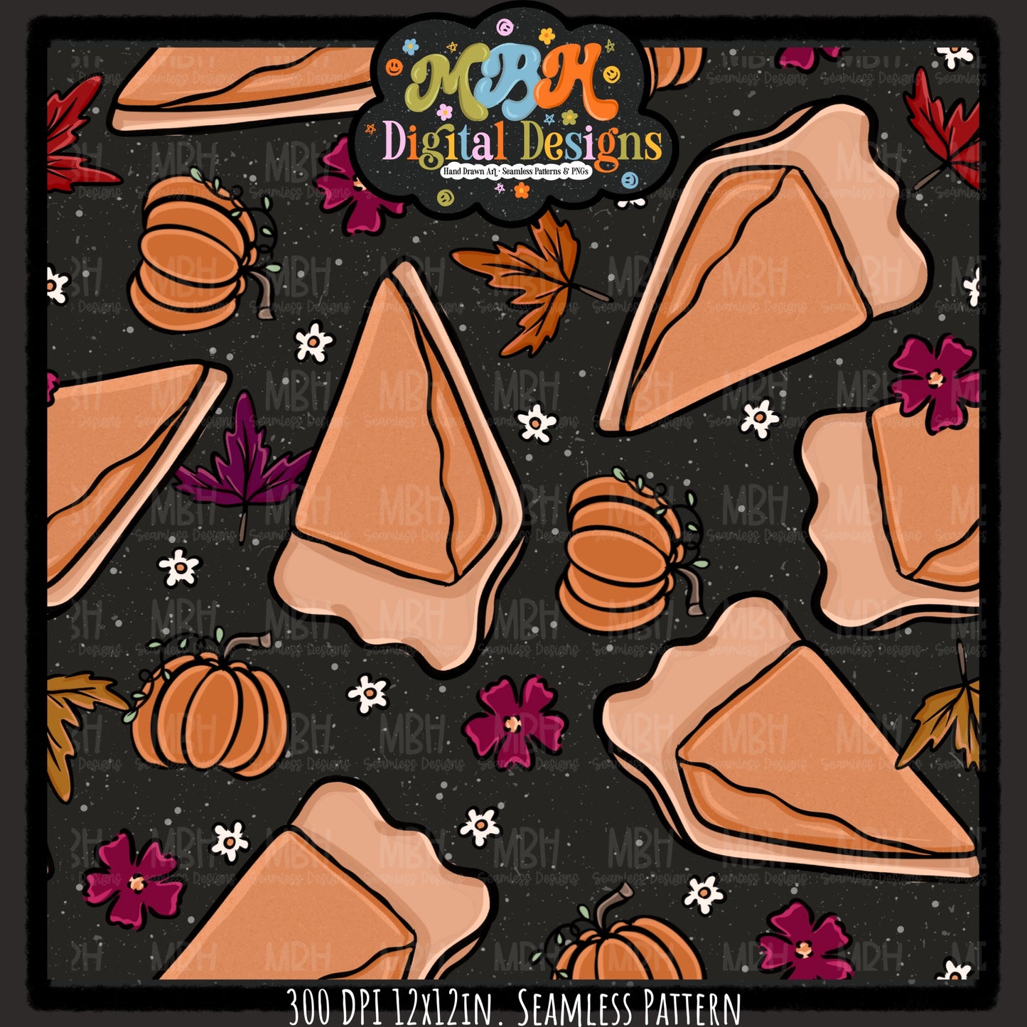 Ditsy Floral Pumpkin Pie Seamless MULTIPLE COLORWAYS