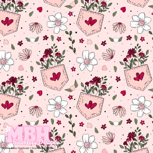 Pocket Full of Flowers Seamless Pattern & PNG