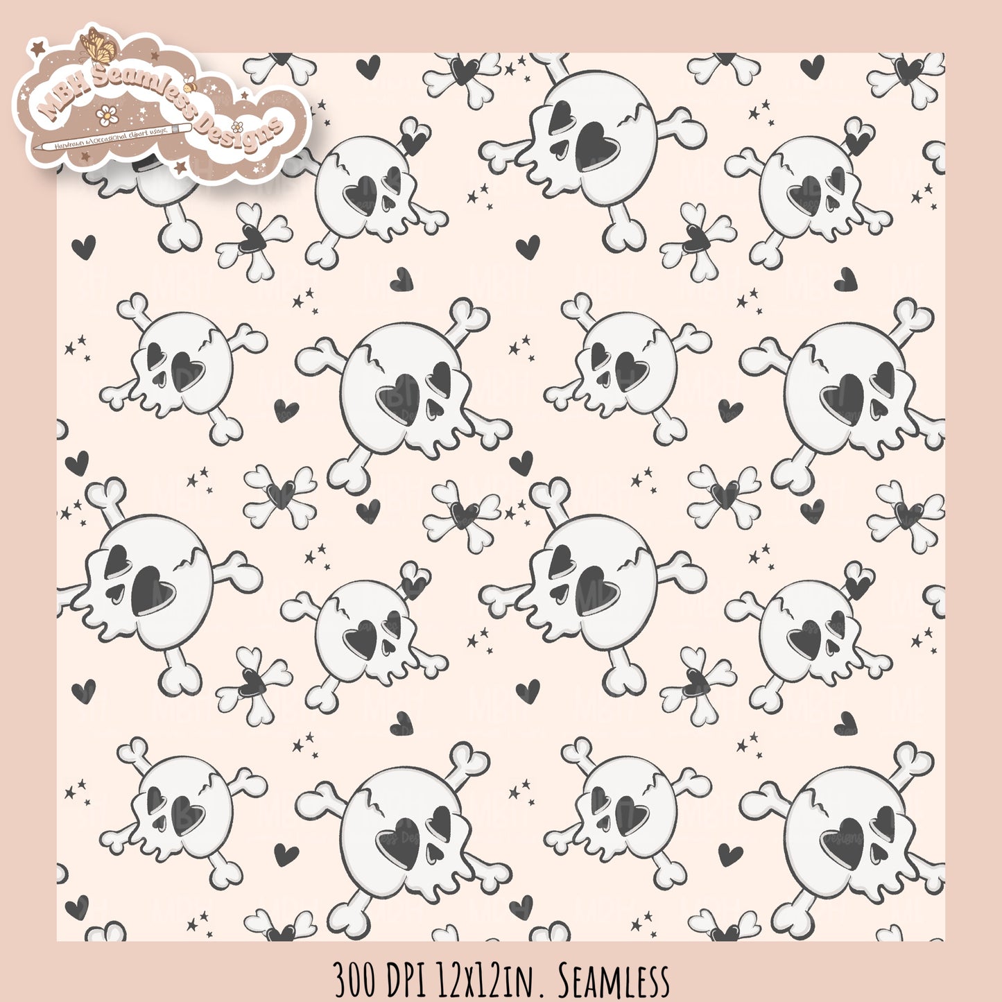 Hextober 25 • Bones Seamless Pattern // Multiple Colorway Option