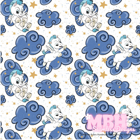 Baby Pegasus Clouds Seamless File